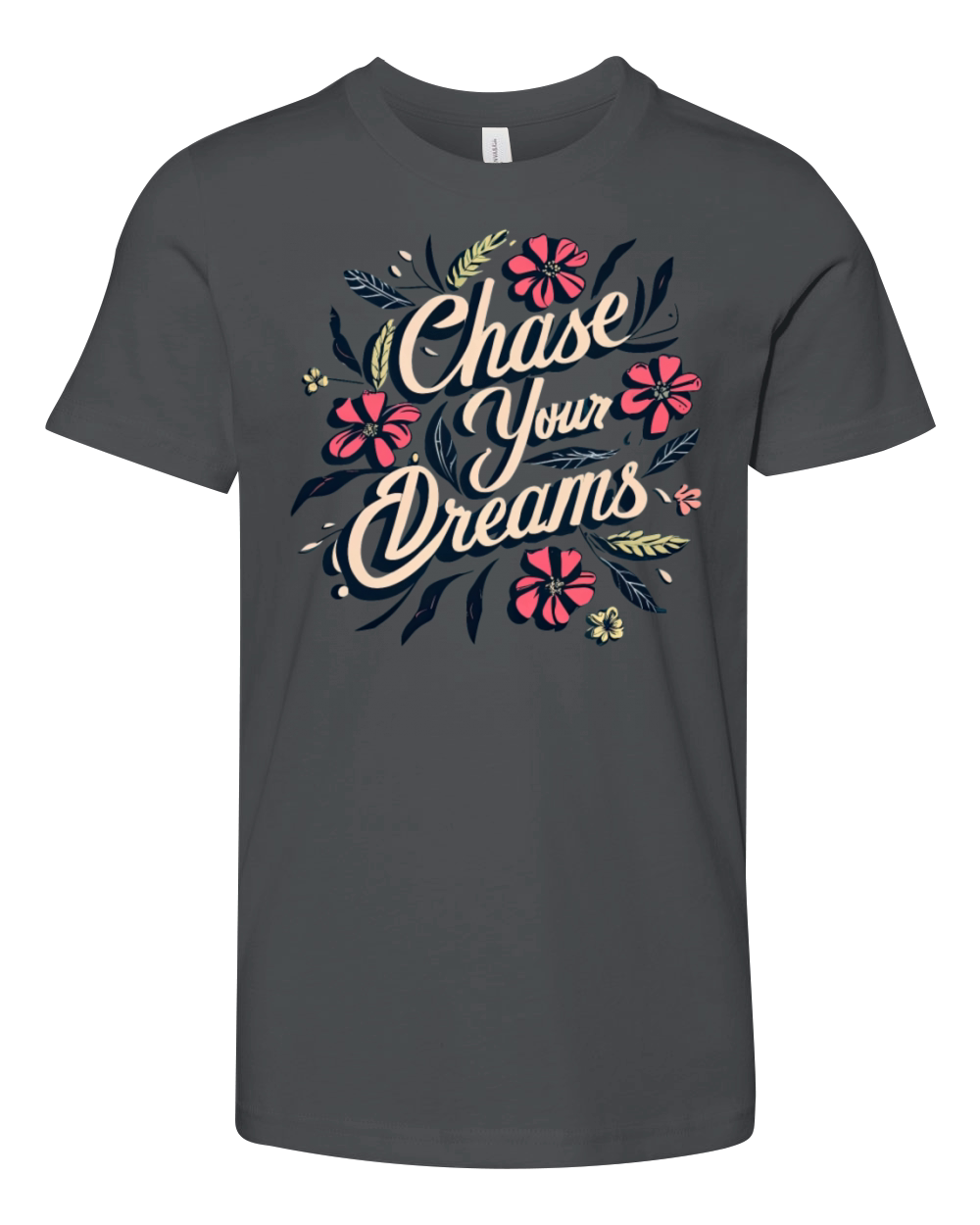 Chase Your Dreams Floral Positive Thinking Mindful Youth Unisex Jersey Tee