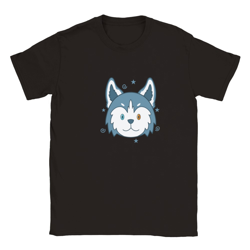 Husky sled Dog with colorful Eye Colors Classic Kids Crewneck T-shirt