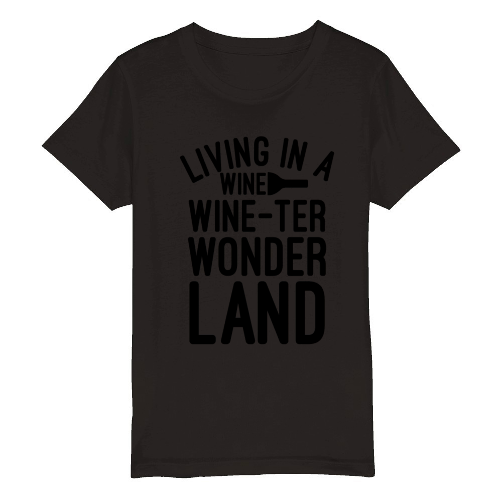 Living in the wonder land Organic Kids Crewneck T-shirt