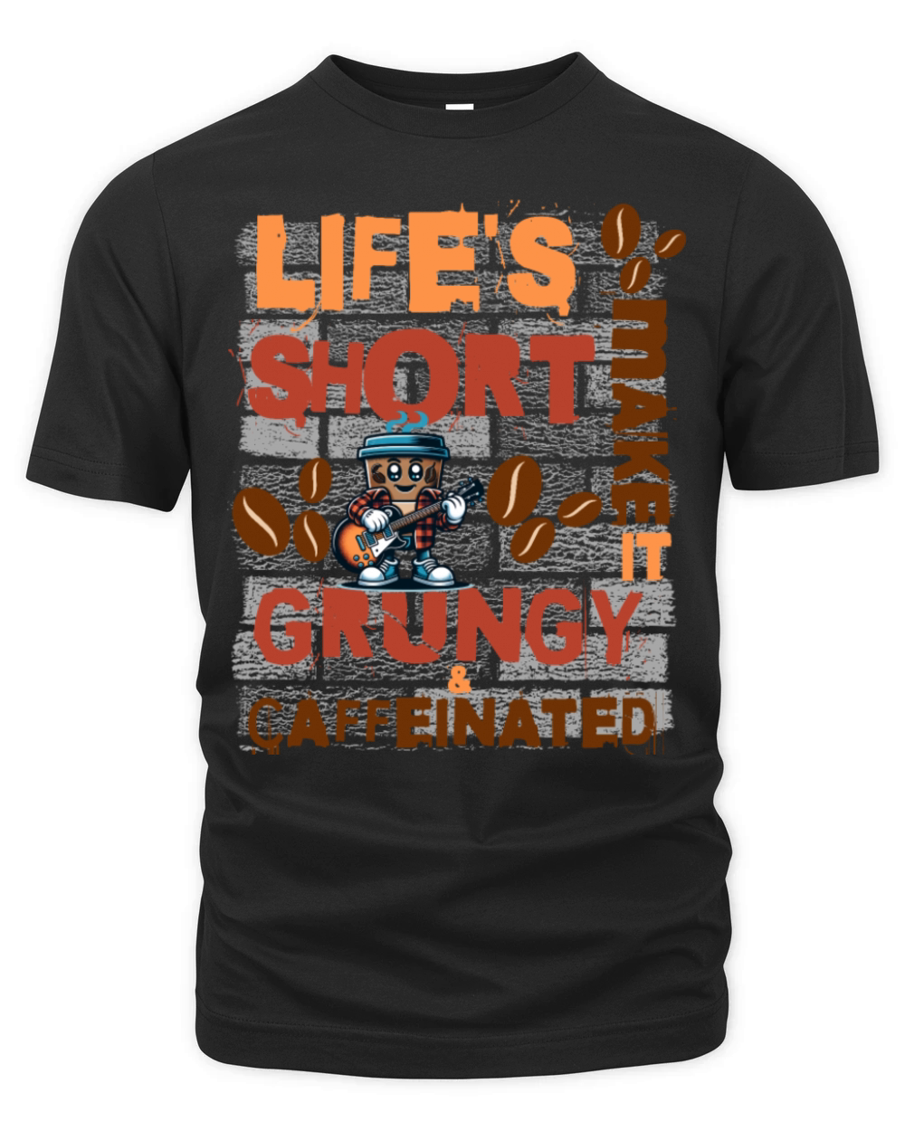 90s Grunge Lifes Short Make it Grungy Caffeinated Organic Unisex T-shirt
