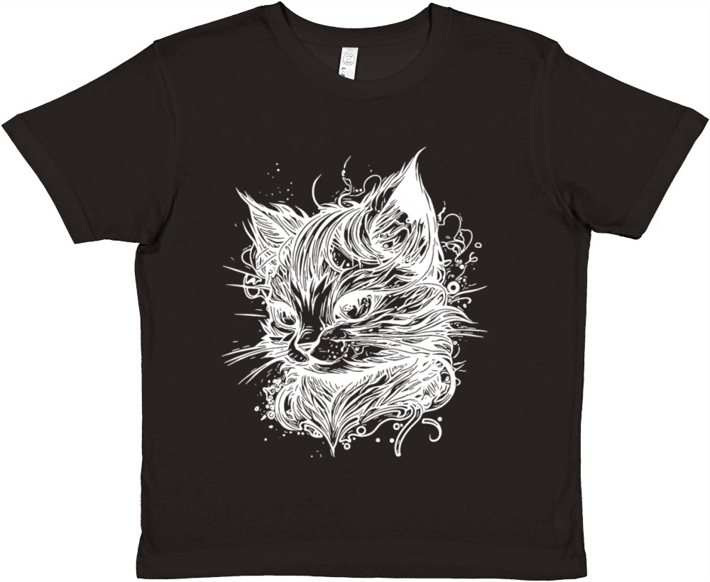 Cuddly Little Space Cat In Vintage Style Premium Kids Crewneck T-shirt