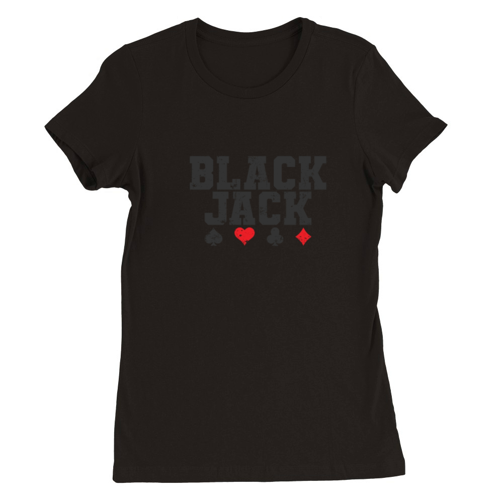 Blackjack USA Card Game Casino USA Premium Womens Crewneck T-shirt