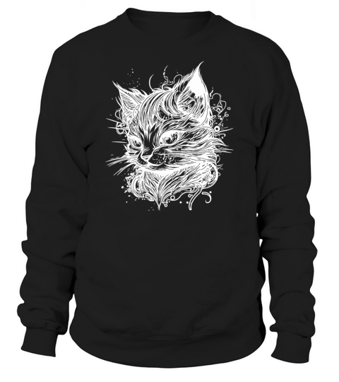 Cuddly Little Space Cat In Vintage Style Sweatshirt Unisex