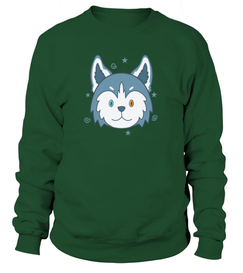 Husky sled Dog with colorful Eye Colors Sweatshirt Unisex