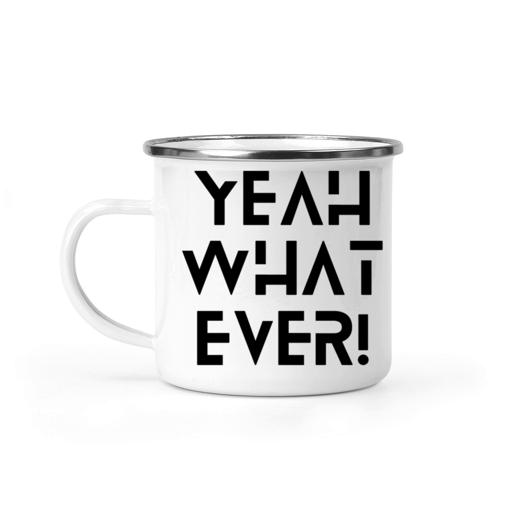 Gray White Textured Quotes Camping Mug