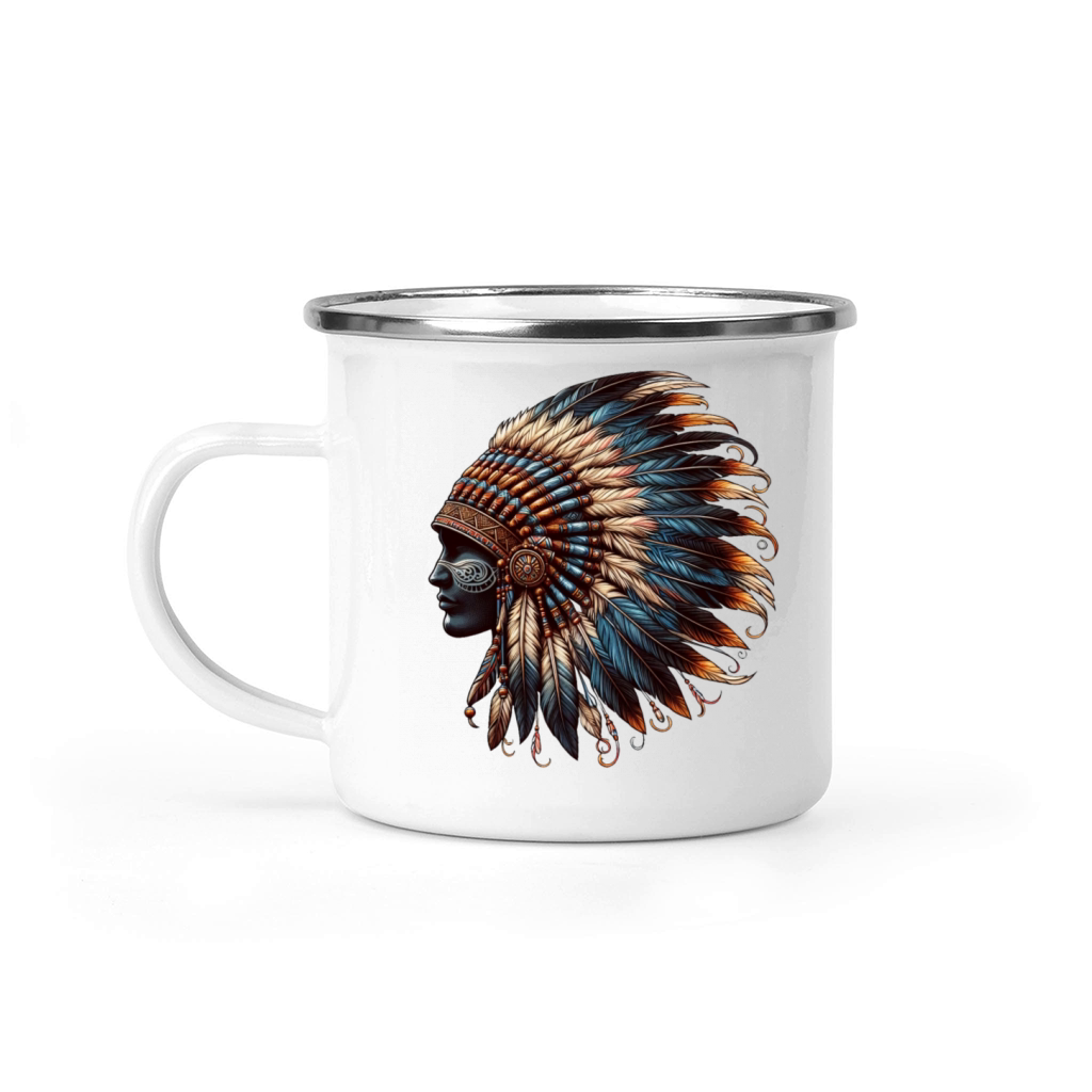 Native American Indian Headdress Graphic Tees Camping Mug