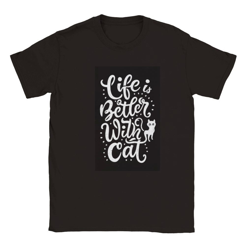 Life is better with a Cat Classic Kids Crewneck T-shirt