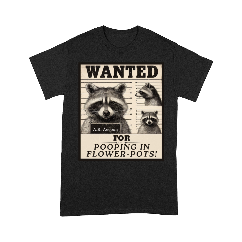 Wanted Raccoon - Funny Design Comfort T-shirt