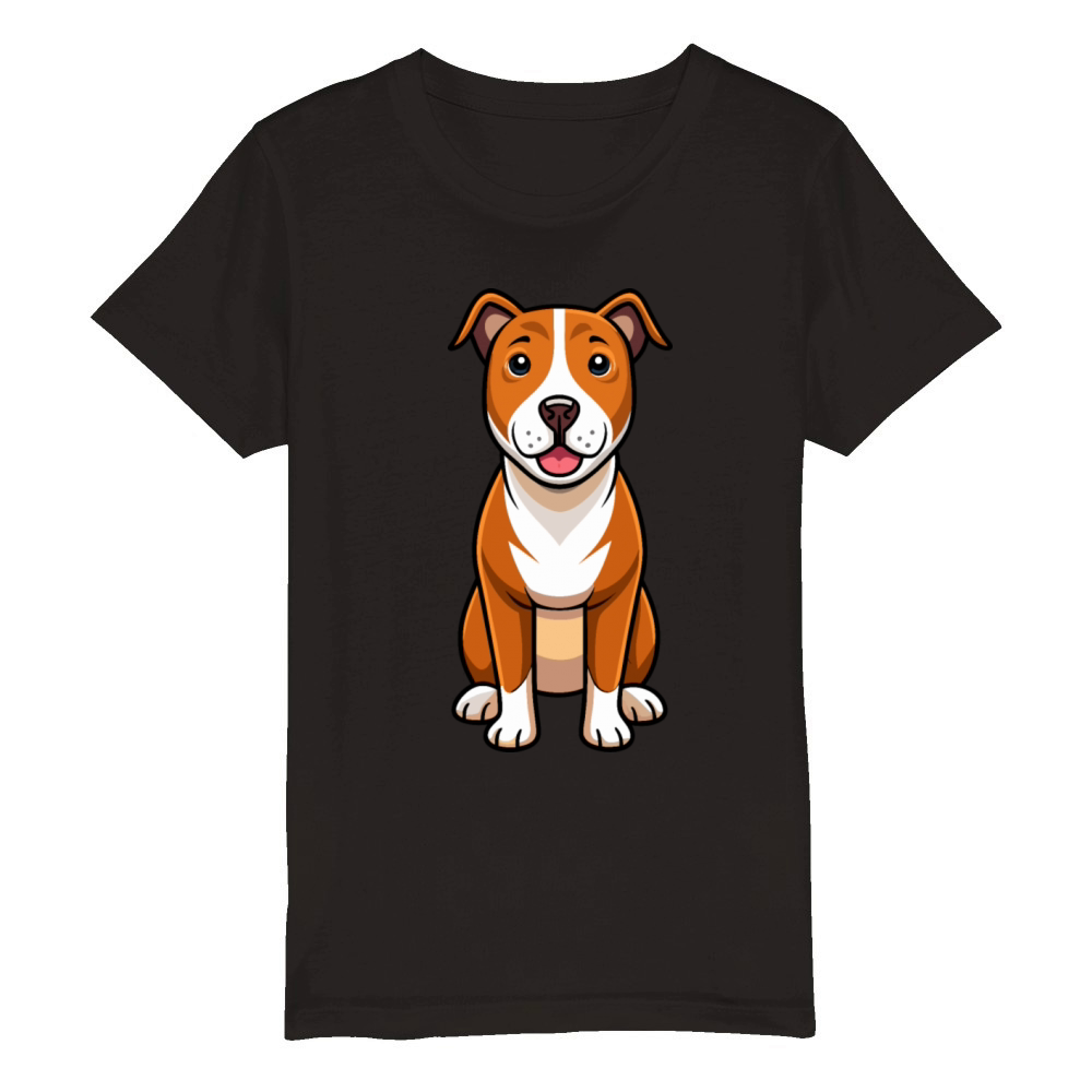 Loyal Staffordshire Terrier Portrait Organic Kids Crewneck T-shirt