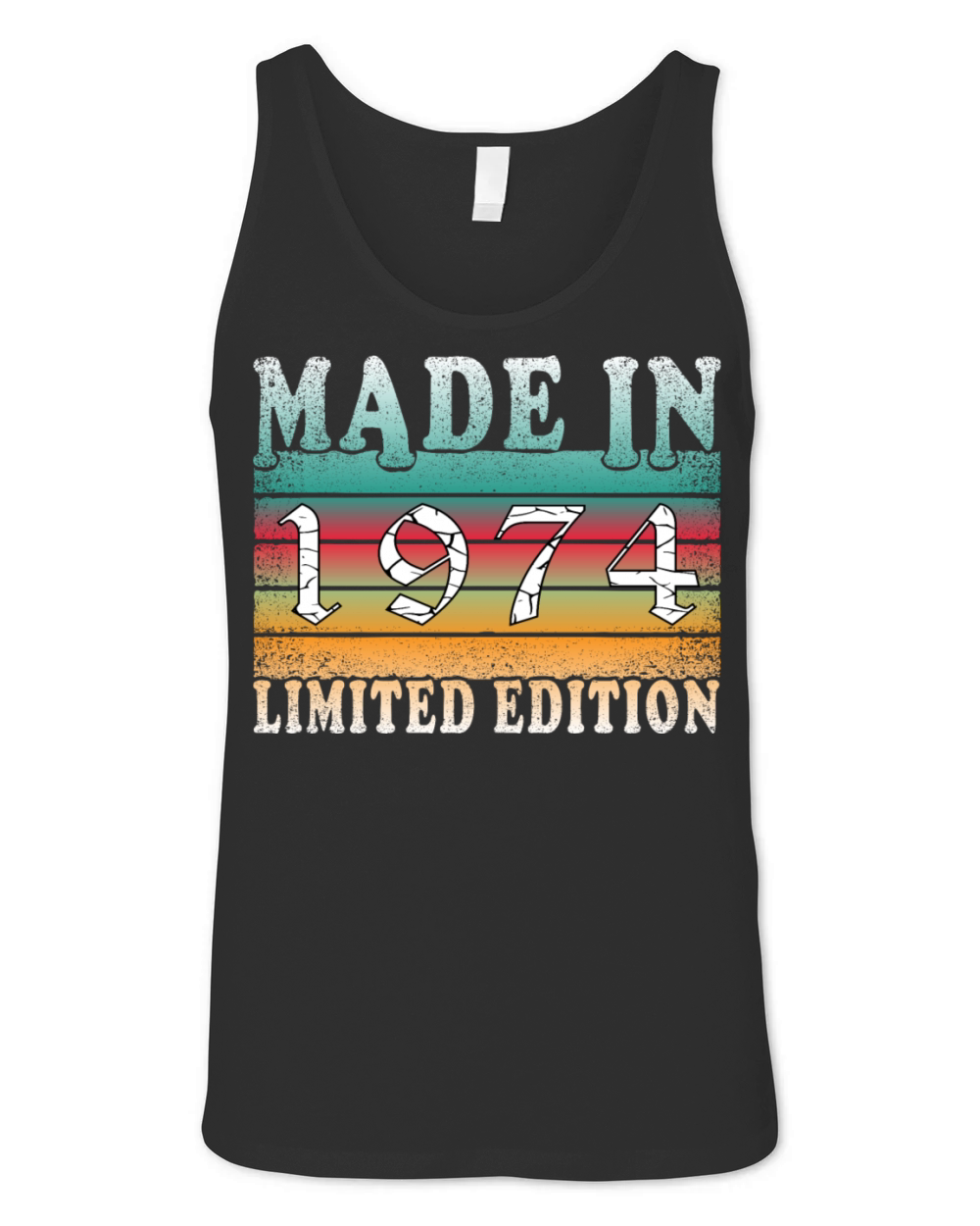 Year 1974 born Vintage Birthday Gift Unisex Jersey Tank