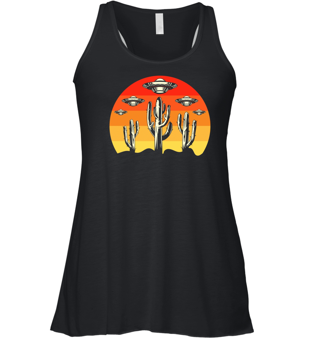 Vintage UFO Alien Cactus Women's Flowy Tank Top