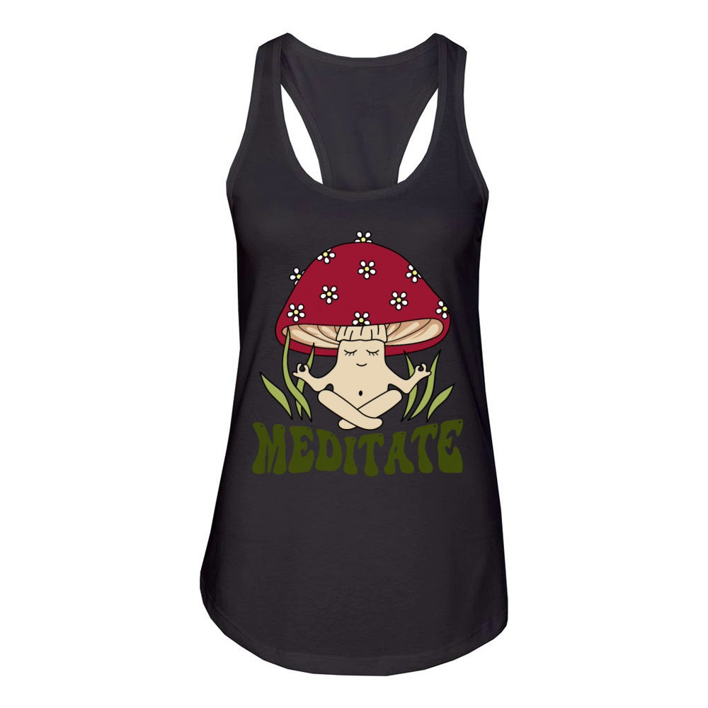 Mushroom meditate Women's Racerback Tank
