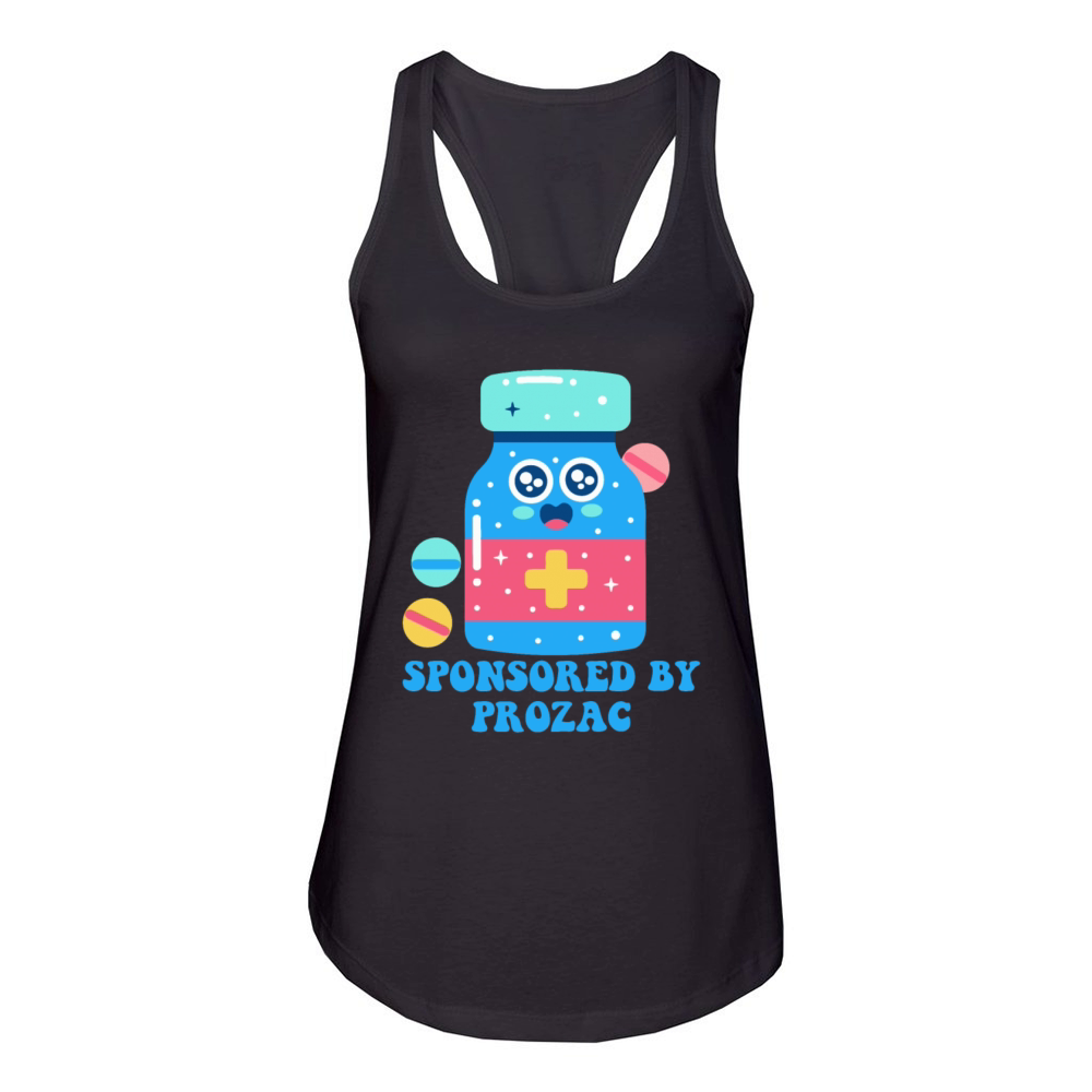 Sponsored By Prozac Women's Racerback Tank