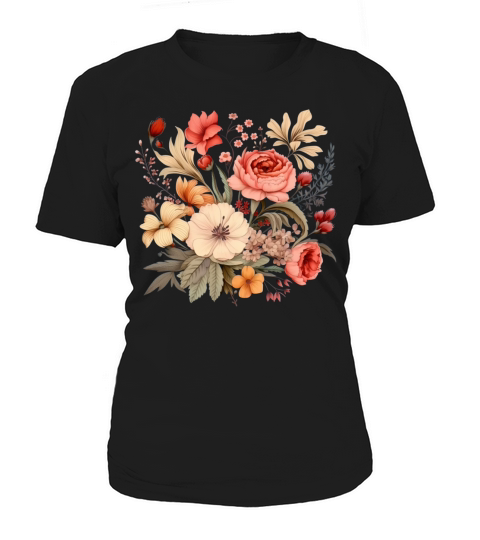 Aesthetic Cottagecore Vintage Flowers Botanical Women's T-Shirt