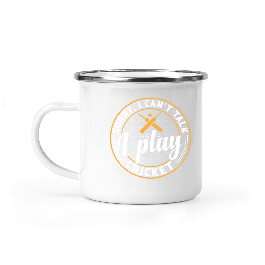 Cricketing Cricket Sport - Sorry I Cant Talk I Pl Camping Mug