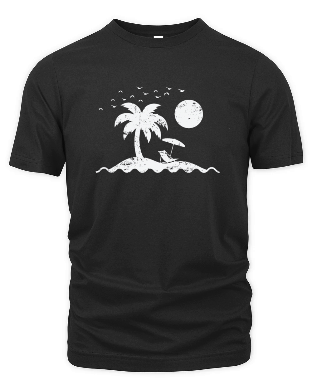 Island with Palm Trees and Beach Vacation Organic Unisex T-shirt