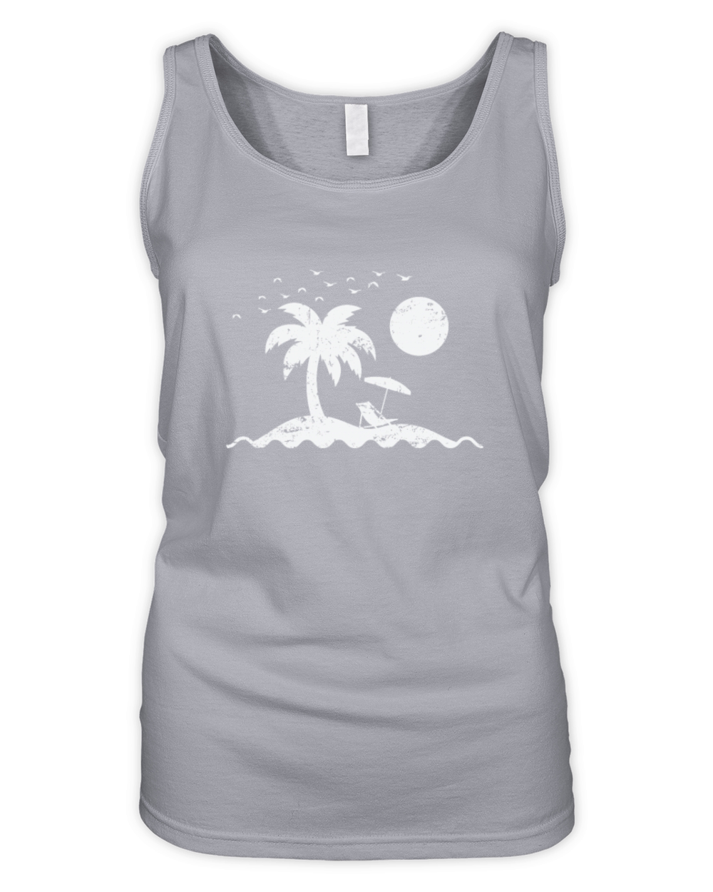 Island with Palm Trees and Beach Vacation Organic Women's Tank Top