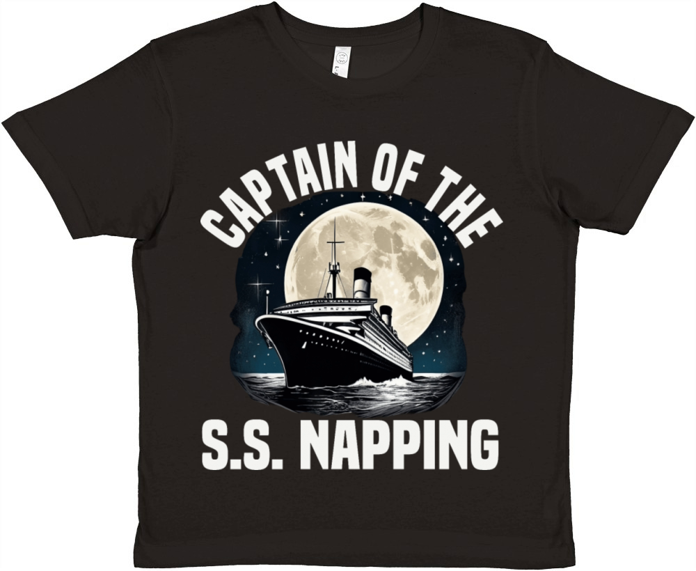 Captain Of Ss Napping Cruise Ship Vacation Group Premium Kids Crewneck T-shirt