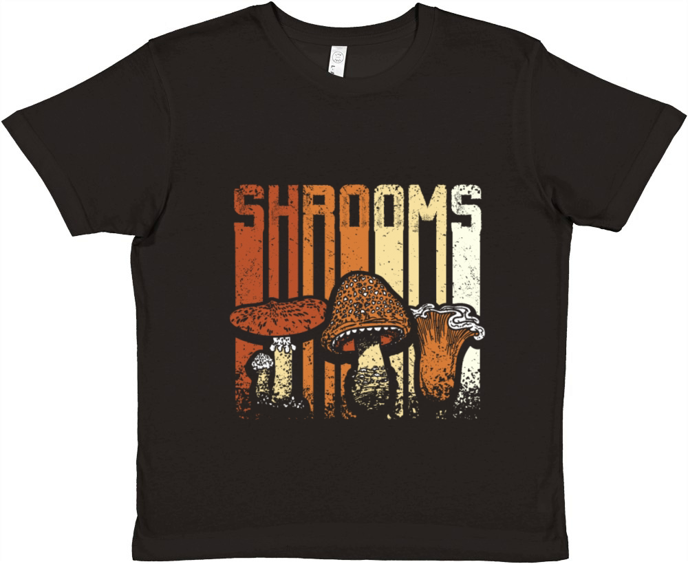 Retro Vintage Shrooms Mushroom Hunting Premium Kids Crewneck T-shirt