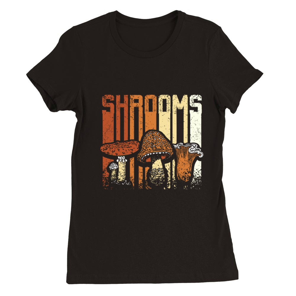Retro Vintage Shrooms Mushroom Hunting Premium Womens Crewneck T-shirt