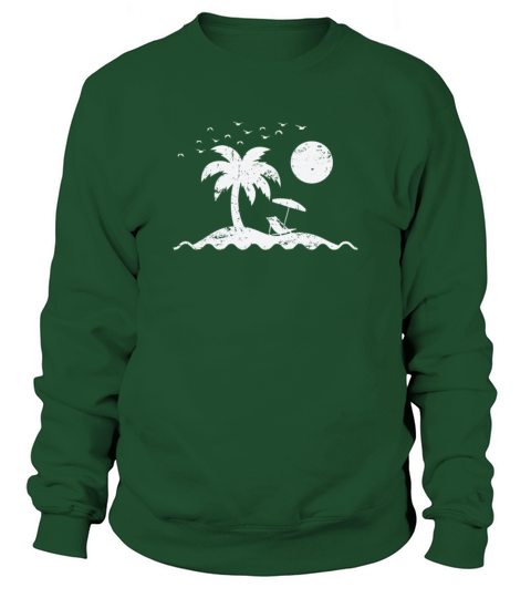 Island with Palm Trees and Beach Vacation Sweatshirt Unisex