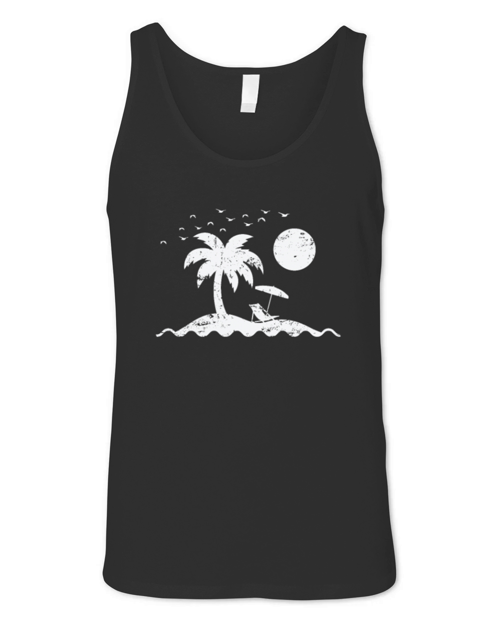 Island with Palm Trees and Beach Vacation Unisex Jersey Tank