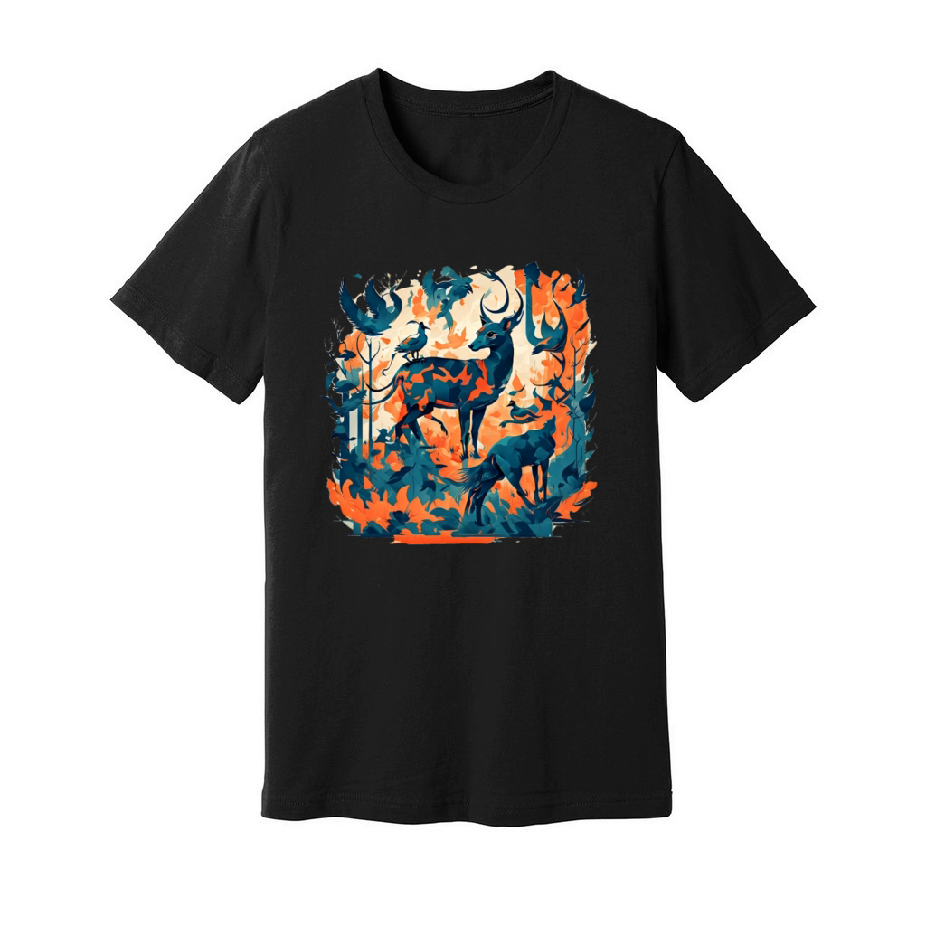 wild life abstract illustration vintage Unisex Jersey Tee