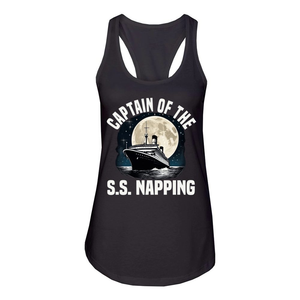 Captain Of Ss Napping Cruise Ship Vacation Group Women's Racerback Tank