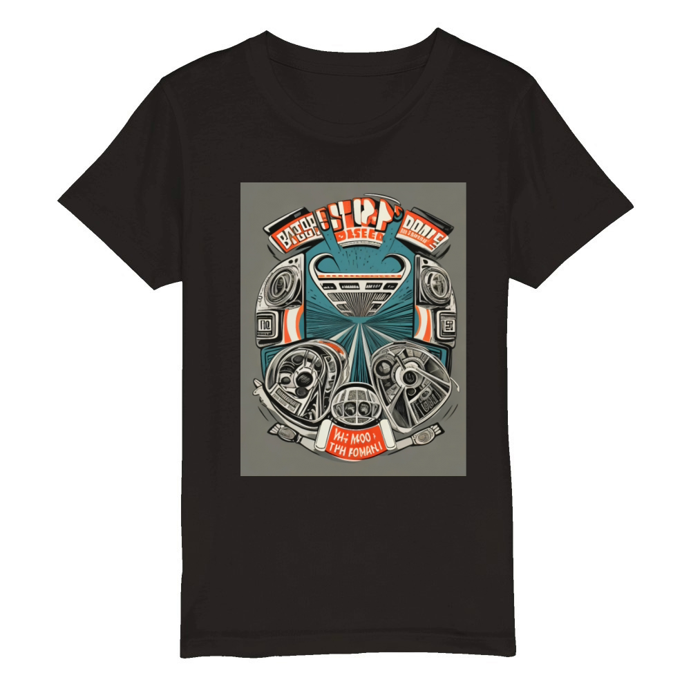 60s retro style Organic Kids Crewneck T-shirt