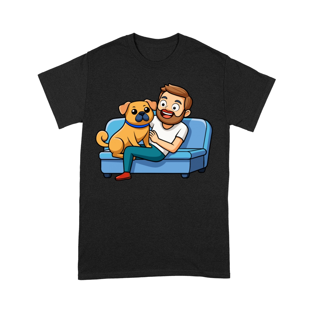 Affectionate Puggle Snuggle Digital Art Premium T-shirt
