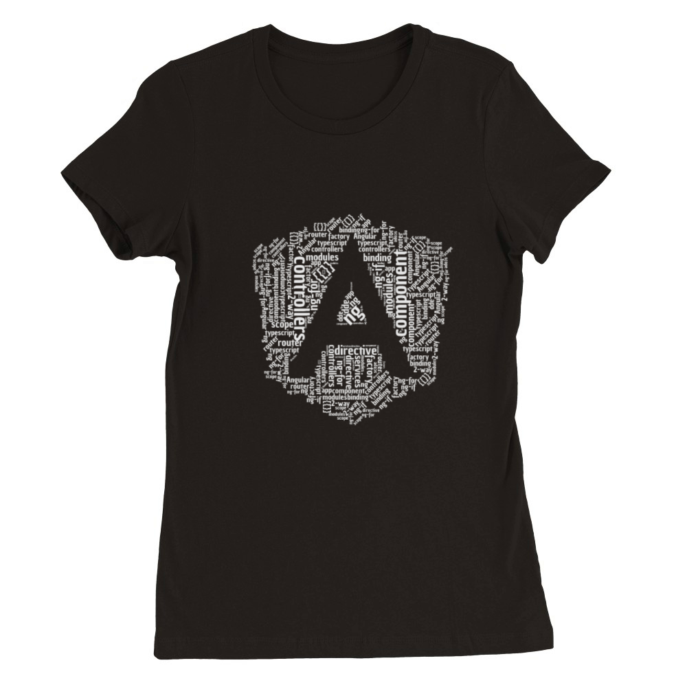 AngularJS logo Wordcloud Premium Womens Crewneck T-shirt