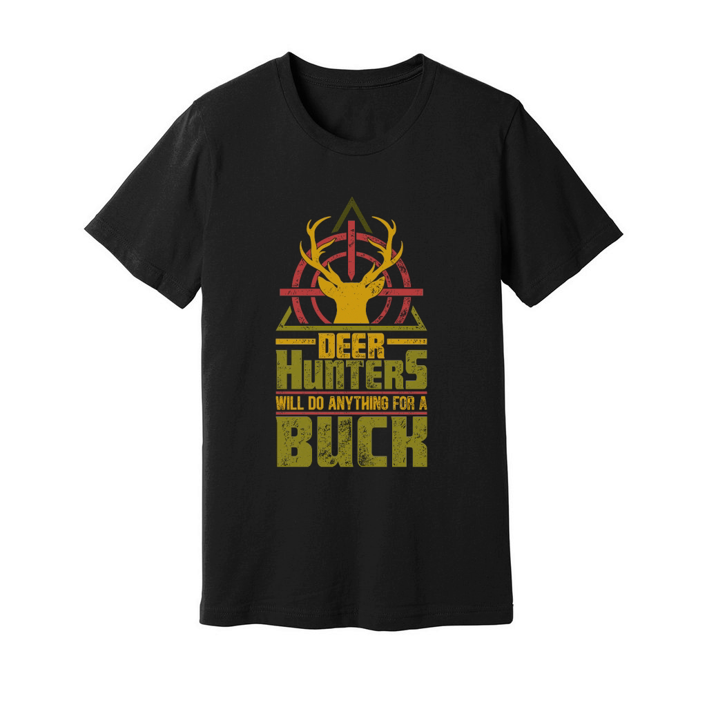 Vintage Deer Hunting Will do anythung for a Buch Unisex Jersey Tee