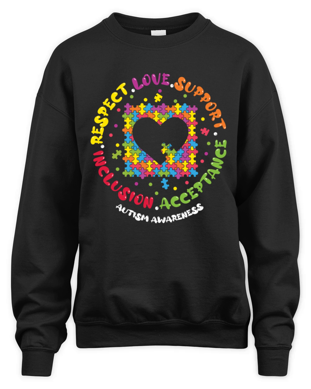 Love Respect Support Inclusion Acceptance Autism Unisex Premium Crewneck Sweatshirt