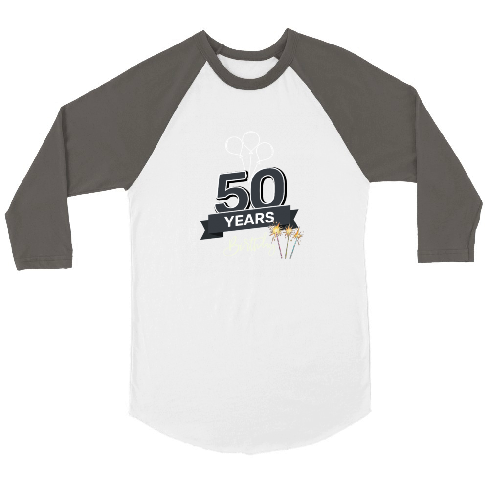 50th birthday Unisex ¾ sleeve Raglan T-shirt