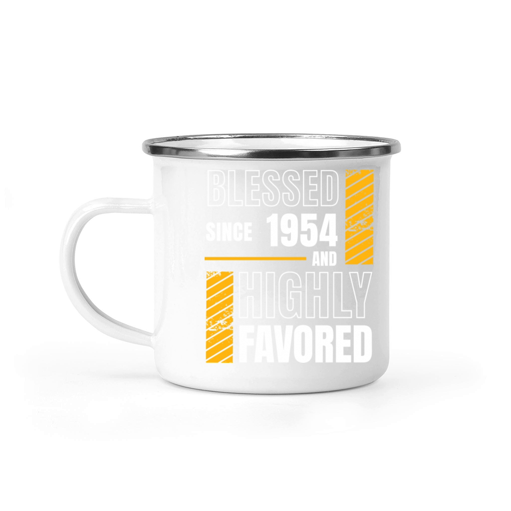 Blessed Since 1954 Highly Favored 70th Birthday Camping Mug