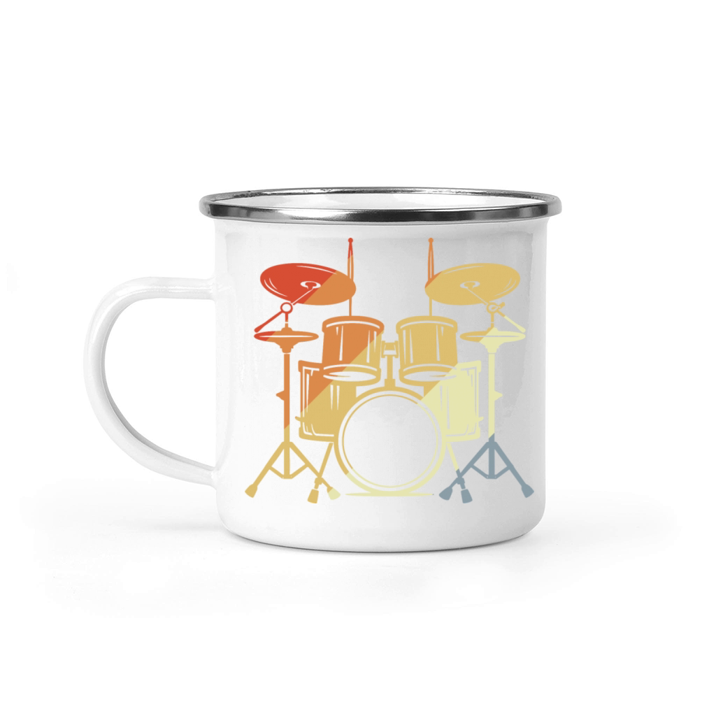 Drum Set Vintage Look Camping Mug