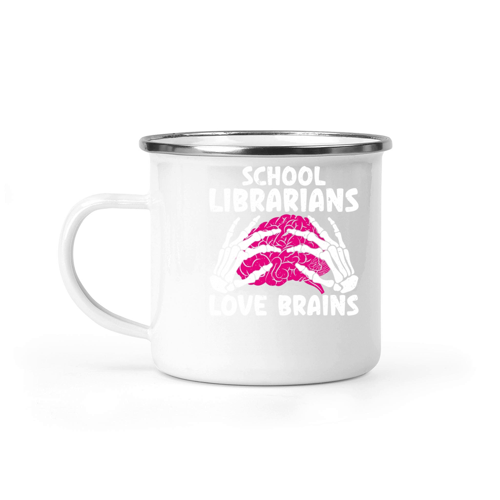 School Librarians Love Brains 2 Camping Mug