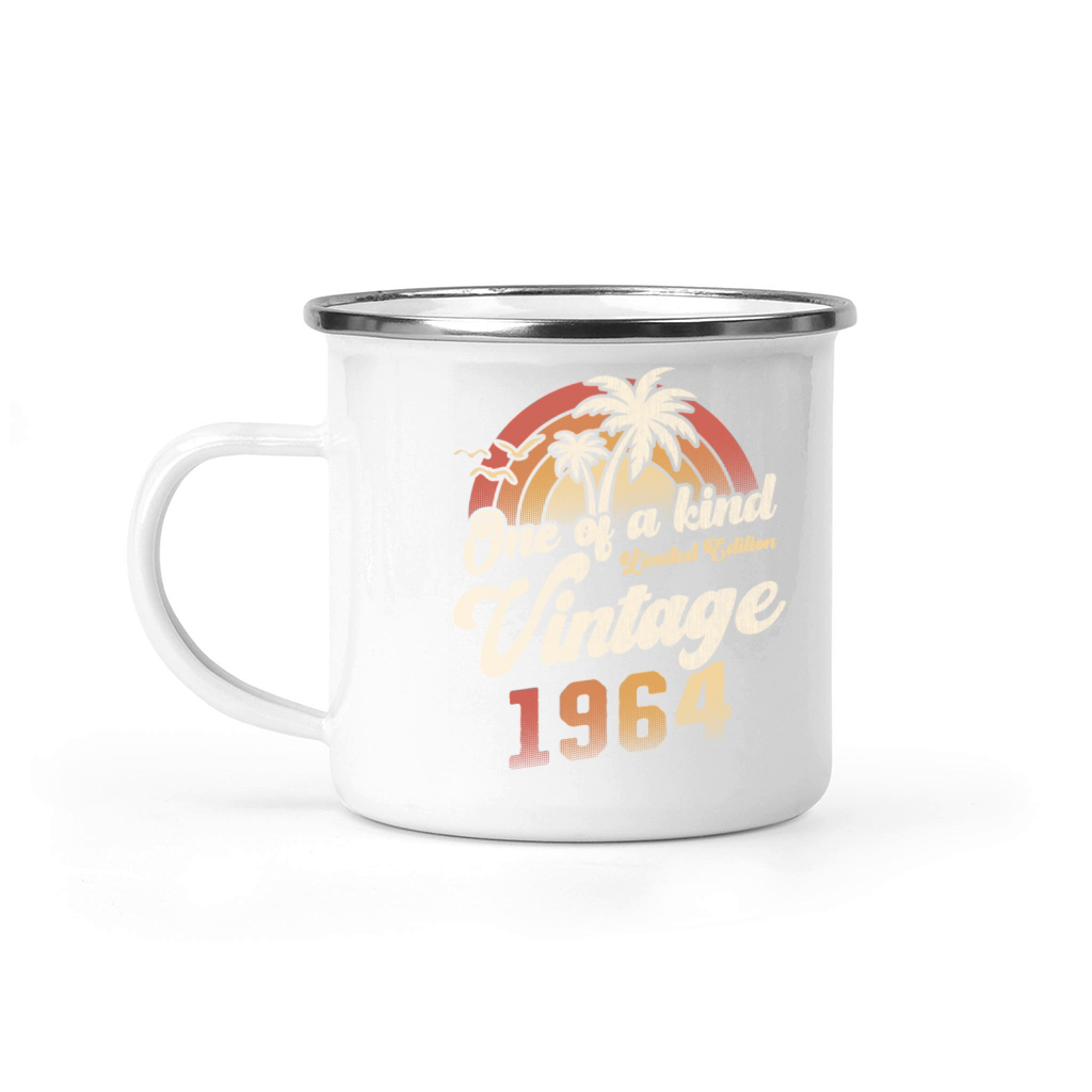 Vintage 1964 Birthday Palm Trees Camping Mug