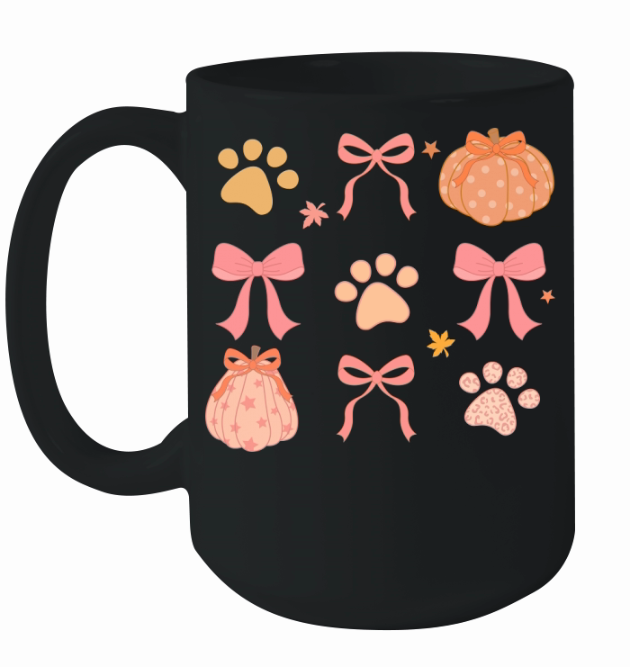 Fall Pumpkin Paw Ceramic Mug
