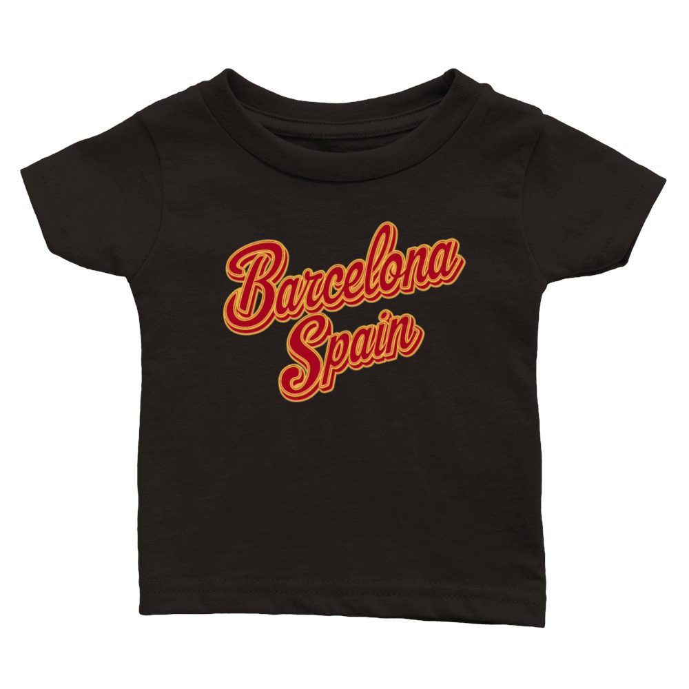 Barcelona Spain Souvenir Retro Vintage Style Classic Baby Crewneck T-shirt