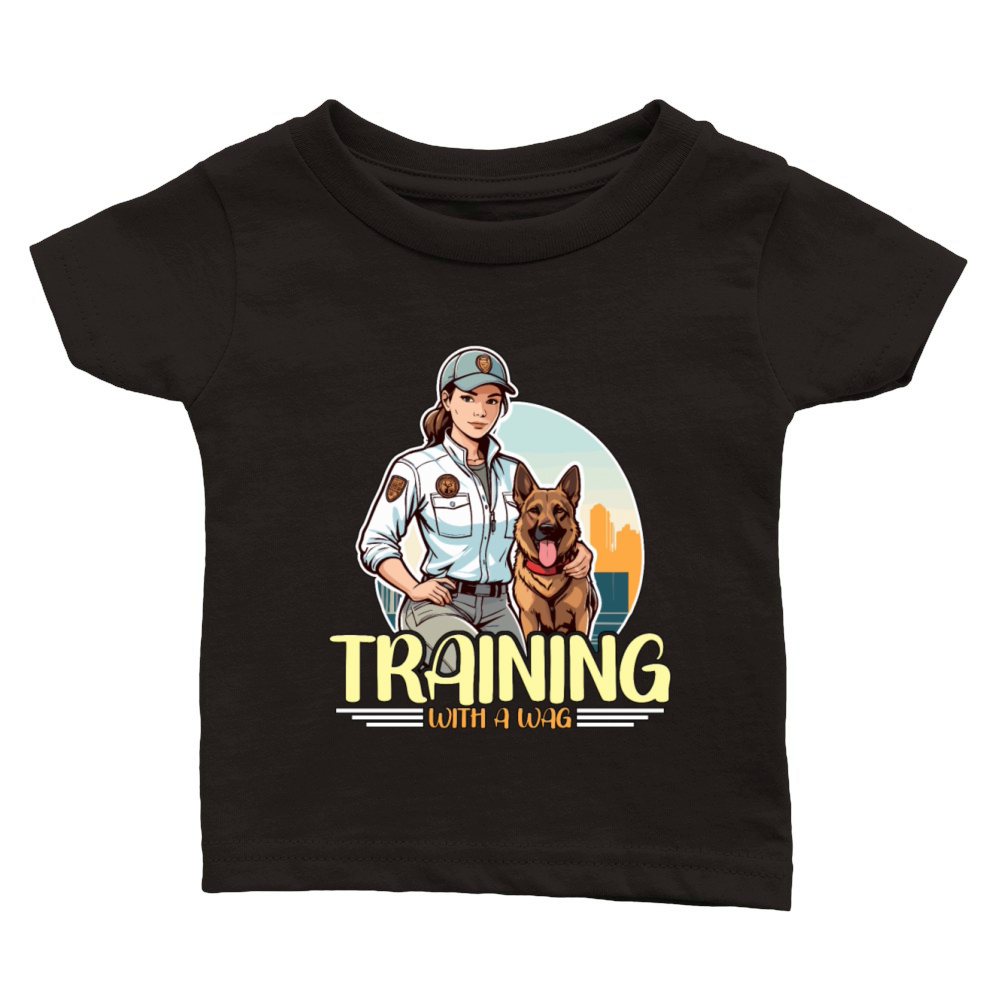 Dog Trainer Training With A Wag Loves Dog Sport Classic Baby Crewneck T-shirt