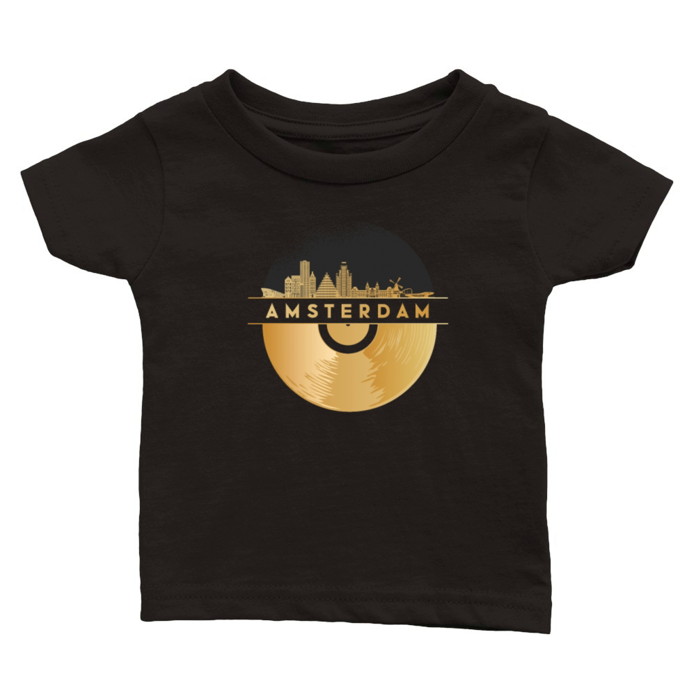 Vinyl-Record-Player Music Classic Baby Crewneck T-shirt