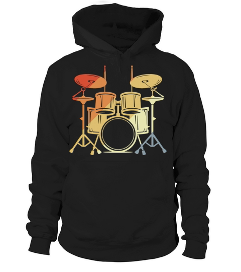 Drum Set Vintage Look Hoodie Unisex