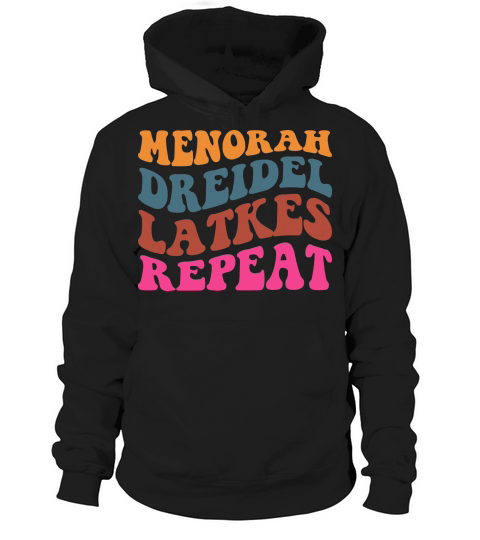Menorah Dreidel Latkes Repeat Hoodie Unisex