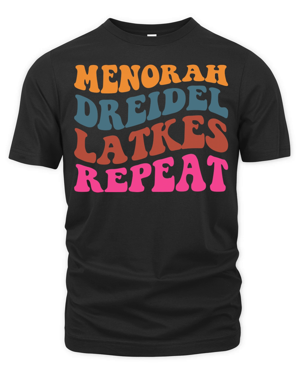 Menorah Dreidel Latkes Repeat Organic Unisex T-shirt