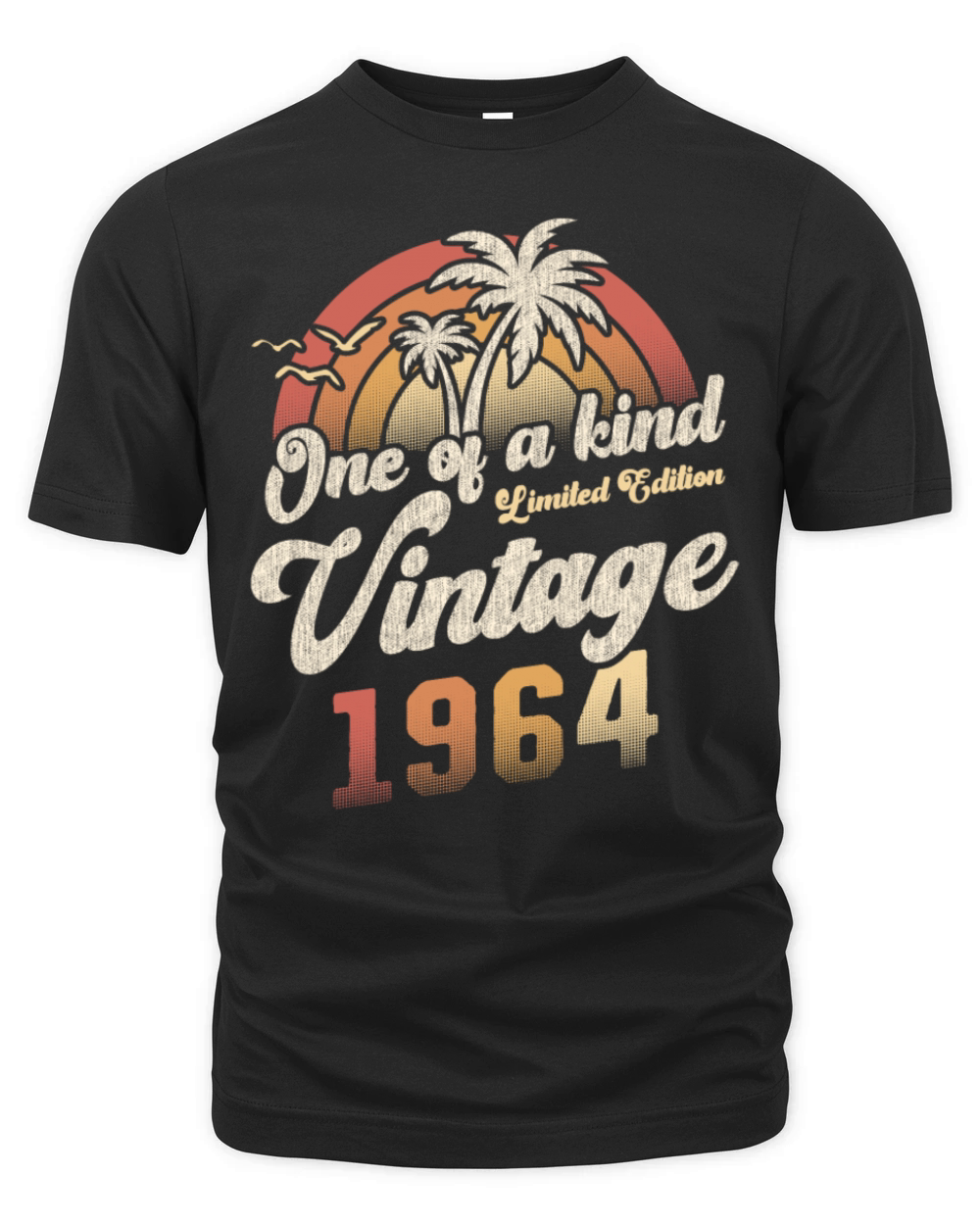 Vintage 1964 Birthday Palm Trees Organic Unisex T-shirt