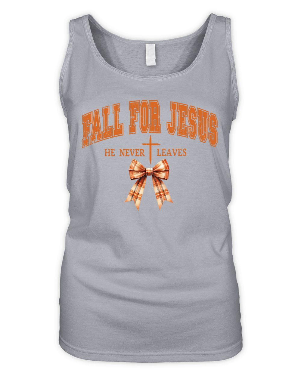FALL FOR JESUS HE NEVER LEAVES Organic Women's Tank Top