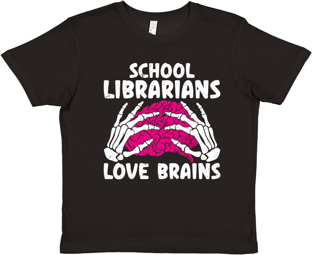 School Librarians Love Brains 2 Premium Kids Crewneck T-shirt