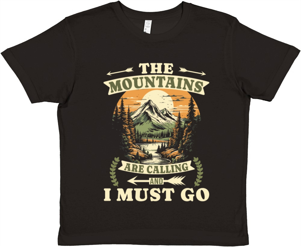 The Mountains Are Calling Vintage Hiking Premium Kids Crewneck T-shirt
