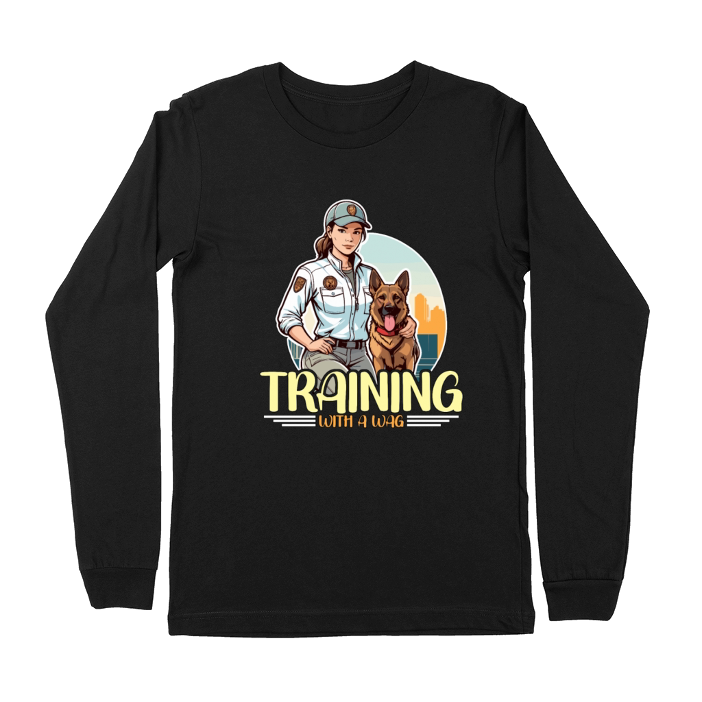 Dog Trainer Training With A Wag Loves Dog Sport Premium Long Sleeve
